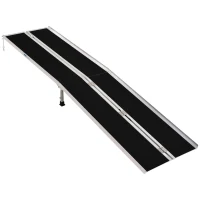 HomCom 10' Portable Traveling Convenient Mobility Ramp Carpeted Aluminum Side Walls Folding(m-1)