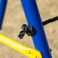 Outsunny Swing Set Outdoor for Kids, w/ Adjustable Height Seat, Basket Hoop, Glider(m-9)