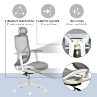 Vinsetto Adjustable Ergonomic Office Chair w/ 360° Swivel Base, 5 Star Wheels, Mesh Back(m-7)