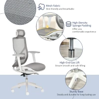 Vinsetto Adjustable Ergonomic Office Chair w/ 360° Swivel Base, 5 Star Wheels, Mesh Back(m-8)