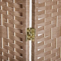 HOMCOM 6' Tall Wicker Weave 3 Panel Room Divider Wall Divider, Natural Wood(m-12)