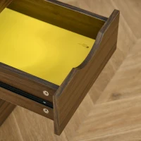 HOMCOM 3 Drawer Mobile File Cabinet with Wheels, Wood Filing Cabinet for Home Office, Rolling Under Desk Cabinet, Brown Wood Grain(m-12)