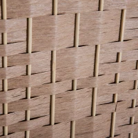 HOMCOM 6' Tall Wicker Weave 3 Panel Room Divider Wall Divider, Natural Wood(m-13)