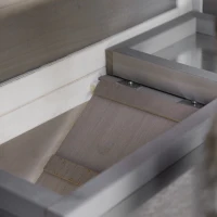 PawHut 59" Wooden Rabbit Hutch 2 Tier Bunny House Pet Playpen Enclosure for Indoor Outdoor with Slide-out Tray, Ramp, for Rabbits and Small Animals, Grey(m-8)