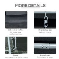 Outsunny Double Outdoor Swing Chair 2 Person Covered Swing Porch Swing w/ Pivot Table and Storage Console, Black(m-6)