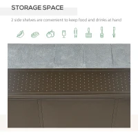 Outsunny 8' x 5' Hardtop Grill Gazebo, Aluminium BBQ Canopy Gazebo, Outdoor Canopy with Side Shelves & Double Roof for Great Ventilation(m-5)