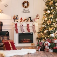 HOMCOM Recessed Electric Fireplace, 23" Insert Heater with Remote Control, 1400W, Cozy Indoor Heating Solution(m-10)