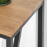 HOMCOM 47.75 Inch Bar Table with Metal Legs, Rustic Industrial Pub Table with Large Tabletop for Home Bar, Kitchen or Dining Room, Brown(m-8)