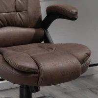 Vinsetto 6 Point Vibration Massage Office Chair with Heat, High Back Executive Office Chair with Padded Armrests, Microfiber Reclining Computer Chair, Coffee(m-15)