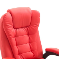 HOMCOM Home Office Computer Desk Massage Chair Executive Ergonomic Heated Vibrating, Red(m-12)