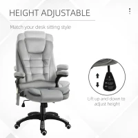 Vinsetto 6 Point Vibrating Massage Office Chair 5 Modes, High Back Executive Heated Chair with Reclining Backrest Padded Armrest, Grey(m-4)