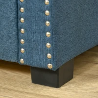 HOMCOM Upholstered Flip Top Storage Bench Fabric Ottoman for Bedroom, Living room, Blue(m-9)