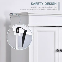 HOMCOM Traditional Buffet with Hutch, Freestanding Kitchen Pantry Storage Cabinet with Doors and Drawer, Adjustable Shelving, White(m-5)