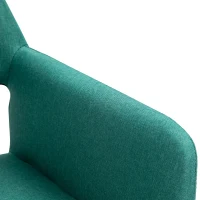 HOMCOM Dining Chairs Set of 2 Home Modern Accent Armchair for Bedroom Living Room with Fabric Surface and Solid Wood Legs, Green(m-13)