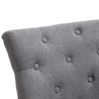 HOMCOM 2 Piece Fabric Dining Chairs Set of 2, Leisure Padded Accent Chair with Armrest, Solid Wooden Legs, Dark Grey(m-13)