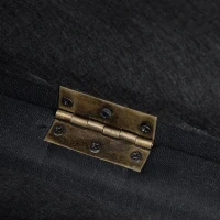 HOMCOM Nailhead Trim Upholstered Flip Top Storage Bench, Fabric Ottoman for Bedroom, or Living room, Dark Grey(m-13)