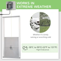 PawHut Automatic Chicken Coop Door with Timer & Light Sensor, Multi-modes Weatherproof Chicken Door with Full Aluminum Body, 6V DC Power Supply/Battery Powered, Silver(m-6)