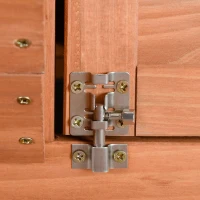 PawHut Outdoor Rabbit Hutch with Wheels, Quick on-the-Go Feeding, Wooden Rabbit Cage, Waterproof, Medium(m-9)