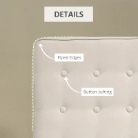 HOMCOM Manual Recliner, Fabric Tufted Club Chair, Home Theater Seating Reclining Sofa for Living Room, Cream White(m-6)