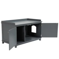 PawHut Cat Litter Box Furniture with Large Hidden Storage(m-8)