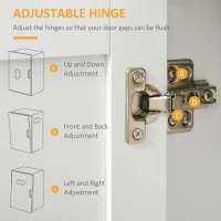 HOMCOM Modern 58" Kitchen Buffet with Hutch, Microwave Cabinet with Drawer and Storage Cupboard for Dining Room, White(m-6)