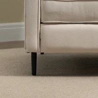 HOMCOM Manual Recliner, Fabric Tufted Club Chair, Home Theater Seating Reclining Sofa for Living Room, Cream White(m-7)