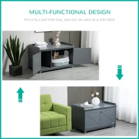 PawHut Cat Litter Box Furniture with Large Hidden Storage(m-4)