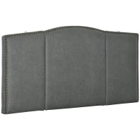 HOMCOM Upholstered Nailhead Trim Headboard, Home Bedroom Decoration for Full and Queen-Sized Beds, Grey(m-1)