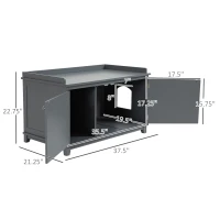 PawHut Cat Litter Box Furniture with Large Hidden Storage(m-3)