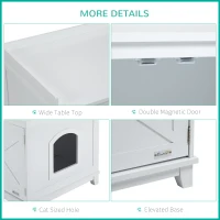 PawHut Cat Litter Box Furniture with Large Hidden Storage(m-6)