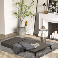 HOMCOM Folding Ottoman Sleeper, Convertible Fabric Bed, Brown(m-7)