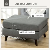HOMCOM Folding Ottoman Sleeper, Convertible Fabric Bed, Grey(m-5)