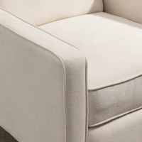 HOMCOM Manual Recliner, Fabric Tufted Club Chair, Home Theater Seating Reclining Sofa for Living Room, Cream White(m-9)