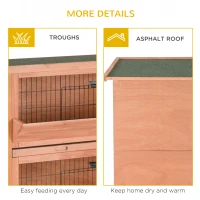PawHut Outdoor Rabbit Hutch with Wheels, Quick on-the-Go Feeding, Wooden Rabbit Cage, Waterproof, Medium(m-8)