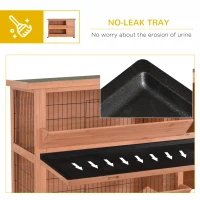 PawHut Outdoor Rabbit Hutch with Wheels, Quick on-the-Go Feeding, Wooden Rabbit Cage, Waterproof, Medium(m-6)