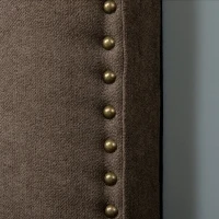 HOMCOM Upholstered Nailhead Trim Headboard, Home Bedroom Decoration for Full and Queen-Sized Beds, Brown(m-8)