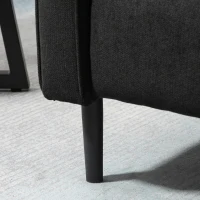 HOMCOM Manual Recliner, Fabric Tufted Club Chair, Home Theater Seating Reclining Sofa for Living Room, Black(m-9)