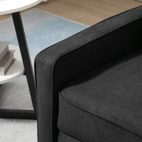 HOMCOM Manual Recliner, Fabric Tufted Club Chair, Home Theater Seating Reclining Sofa for Living Room, Black(m-7)