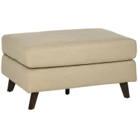 HOMCOM Folding Ottoman Sleeper, Convertible Fabric Bed, Beige(m-1)