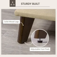 HOMCOM Folding Ottoman Sleeper, Convertible Fabric Bed, Beige(m-6)