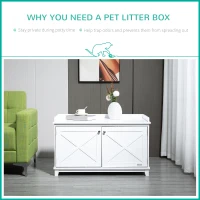 PawHut Cat Litter Box Furniture with Large Hidden Storage(m-7)