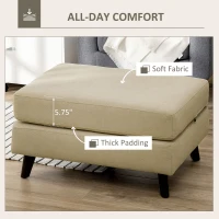 HOMCOM Folding Ottoman Sleeper, Convertible Fabric Bed, Beige(m-5)