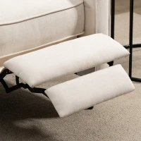 HOMCOM Manual Recliner, Fabric Tufted Club Chair, Home Theater Seating Reclining Sofa for Living Room, Cream White(m-8)