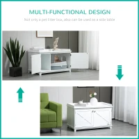 PawHut Cat Litter Box Furniture with Large Hidden Storage(m-4)