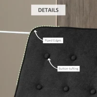 HOMCOM Manual Recliner, Fabric Tufted Club Chair, Home Theater Seating Reclining Sofa for Living Room, Black(m-6)