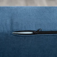 HOMCOM Folding Ottoman Sleeper, Convertible Fabric Bed, Blue(m-10)