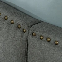 HOMCOM Upholstered Nailhead Trim Headboard, Home Bedroom Decoration for Full and Queen-Sized Beds, Grey(m-9)