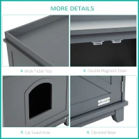 PawHut Cat Litter Box Furniture with Large Hidden Storage(m-6)