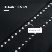 HOMCOM Nailhead Trim Upholstered Flip Top Storage Bench, Fabric Ottoman for Bedroom, or Living room, Dark Grey(m-6)