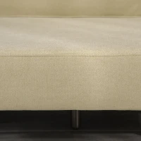 HOMCOM Folding Ottoman Sleeper, Convertible Fabric Bed, Beige(m-10)